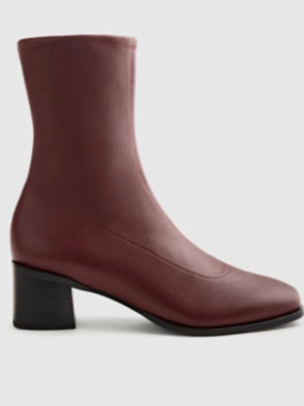 Quince Italian Leather Stretch Sock Bootie - Burgundy size 9